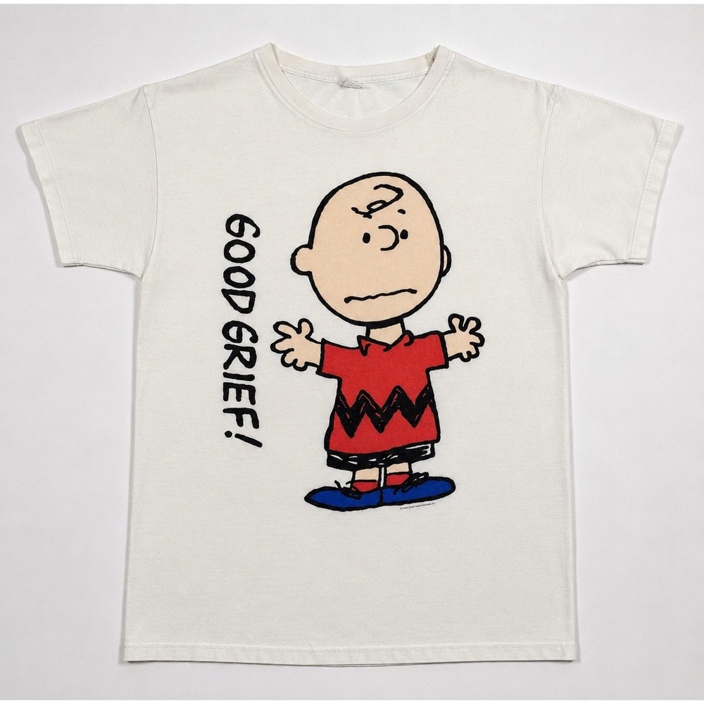 Vintage 90s Peanuts Charlie Brown Good Grief Tee Murina USA OSFA Single Stitch